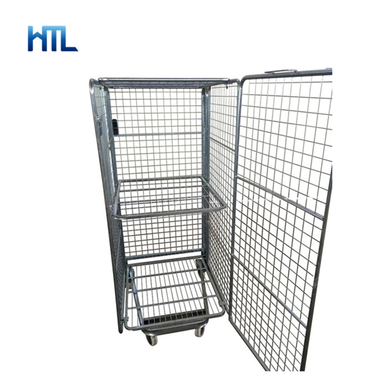 Industrial Warehouse Logistics Storage Collapsible Steel Nesting Mesh Roll Container