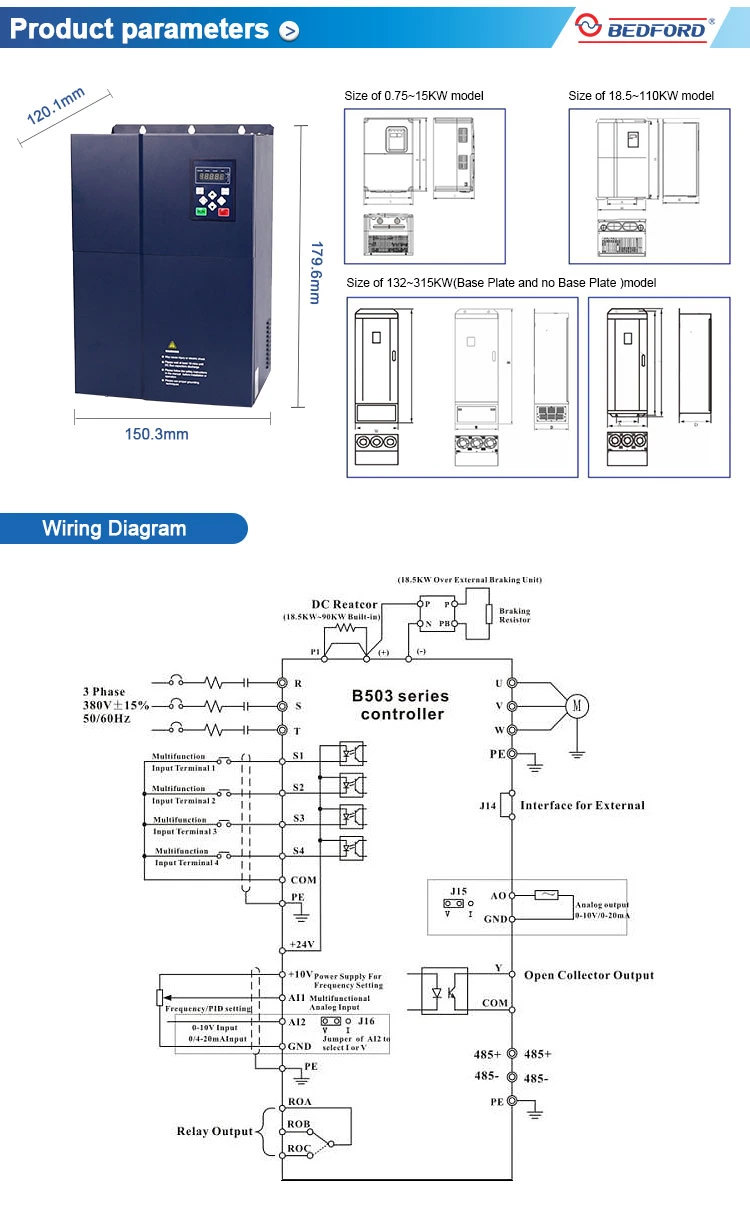 Converter/50~60Hz/11kw/25A/in: AC 3pH 380V/Ot: 3pH 380V/General Purpose Vector Frequency Inverter