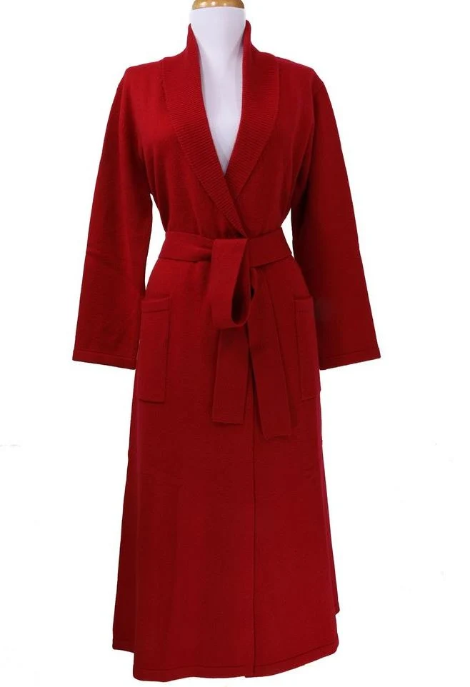 Leisure Apparel Women's Fashion Classic Cashmere Knitted Robe-4ply Yarn