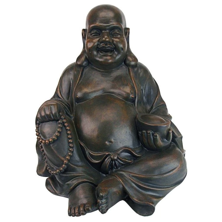 Esculturas artesanales de resina Atistic moderna estatua Laughing Buddha Shaveling estatua
