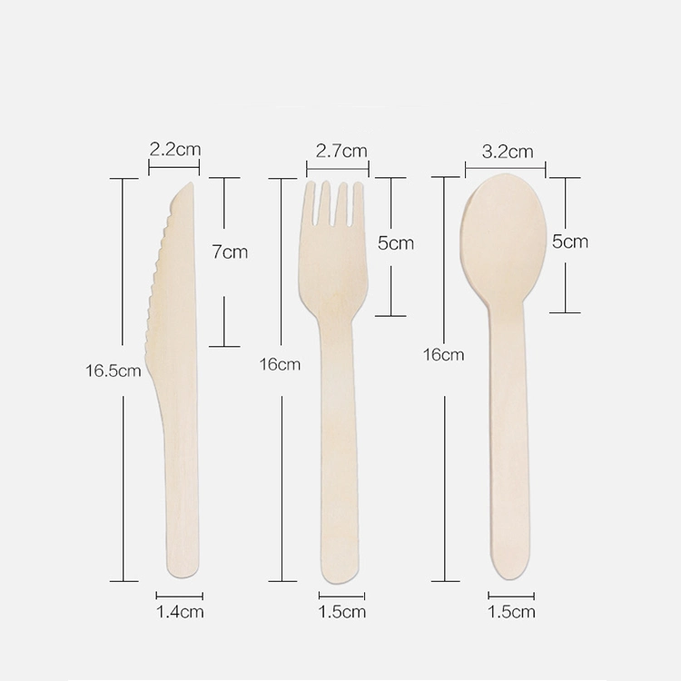 Wholesale/Supplier Custom Logo Disposable Bamboo Kitchen Spoon Knife Fork Cutlery Set