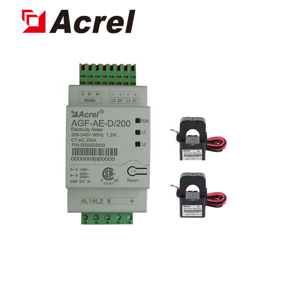 Acrel Agf-Ae-D/200 Single Phase 2 Channel 3 Wire Solar PV Power Meter with External CT for off-Grid Inverter