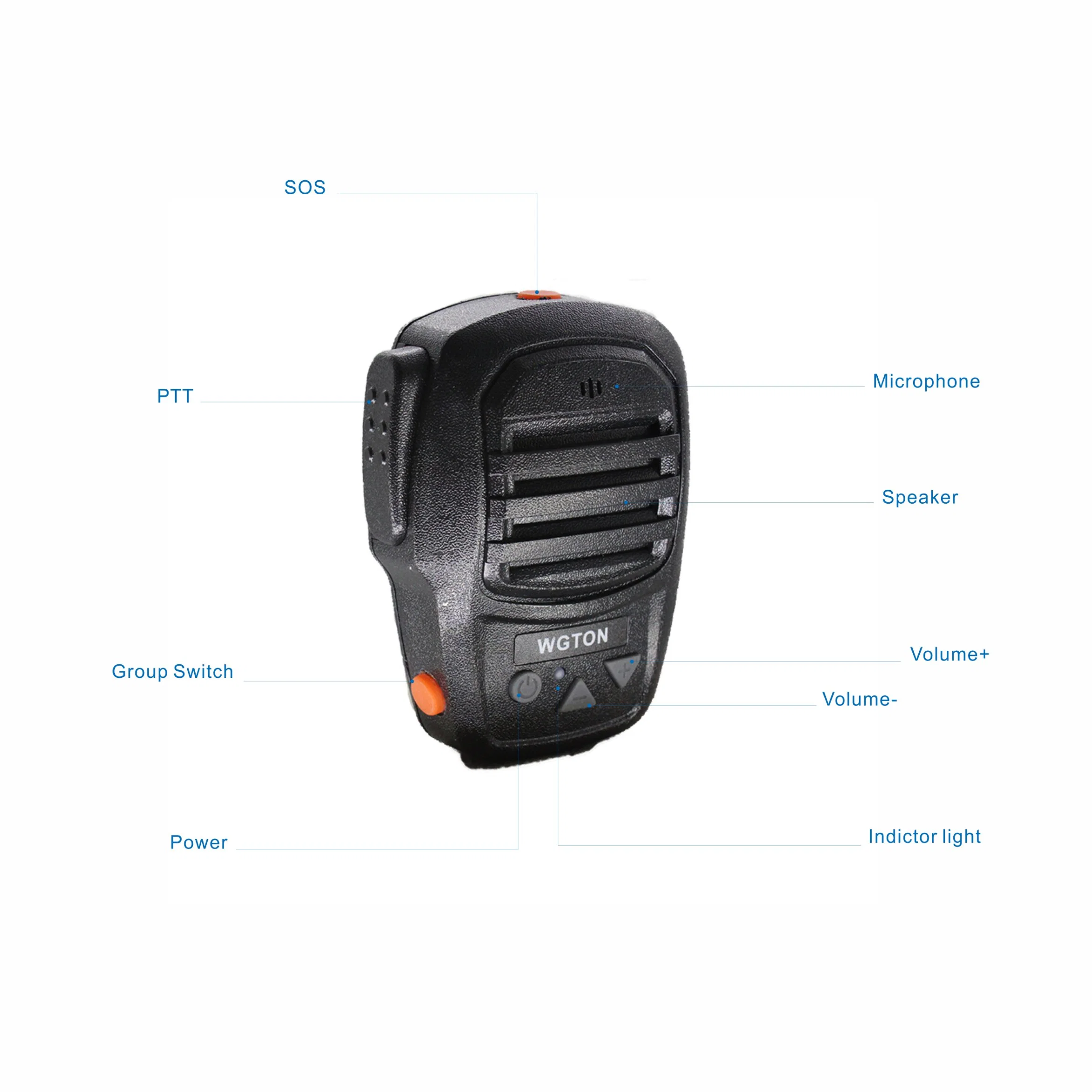 Wgton Bt150 Bluetooth-Lautsprecher Mikrofon Schnurloses Headset Ohrbügel-Lautsprecher Mikrofon für 3G/4G Smart POC Raido