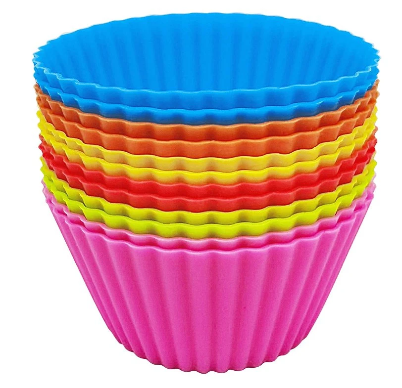 Retângulo Cupcake Silicone molde para fazer da geleia, bolo, pudim