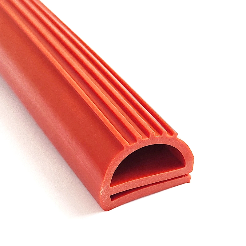 Red High Temperature Dust-Proof Oil-Resistant Electric Steamer Cabinet Sealing Part Extruded Solid Silicone Rubber Weatherstrip