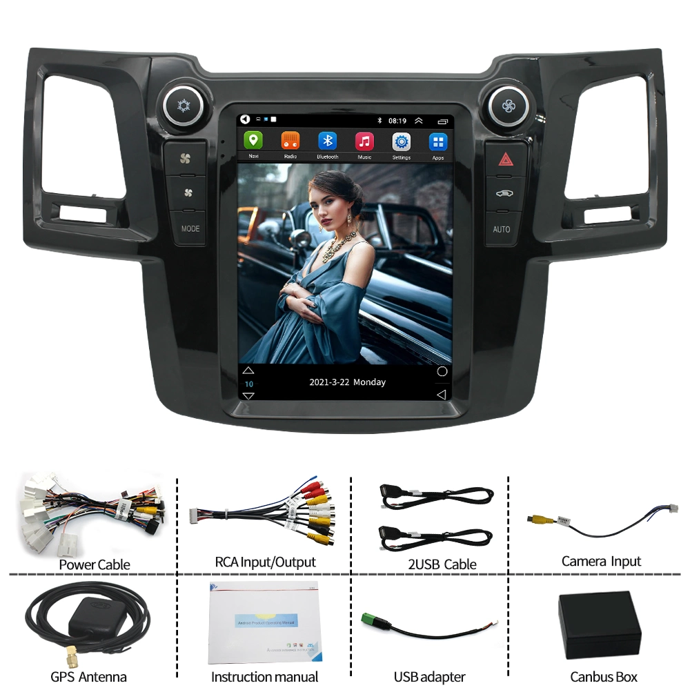 Android 12 Car Radio GPS Toyota Fortuner Hilux Sw4 2007- 2015