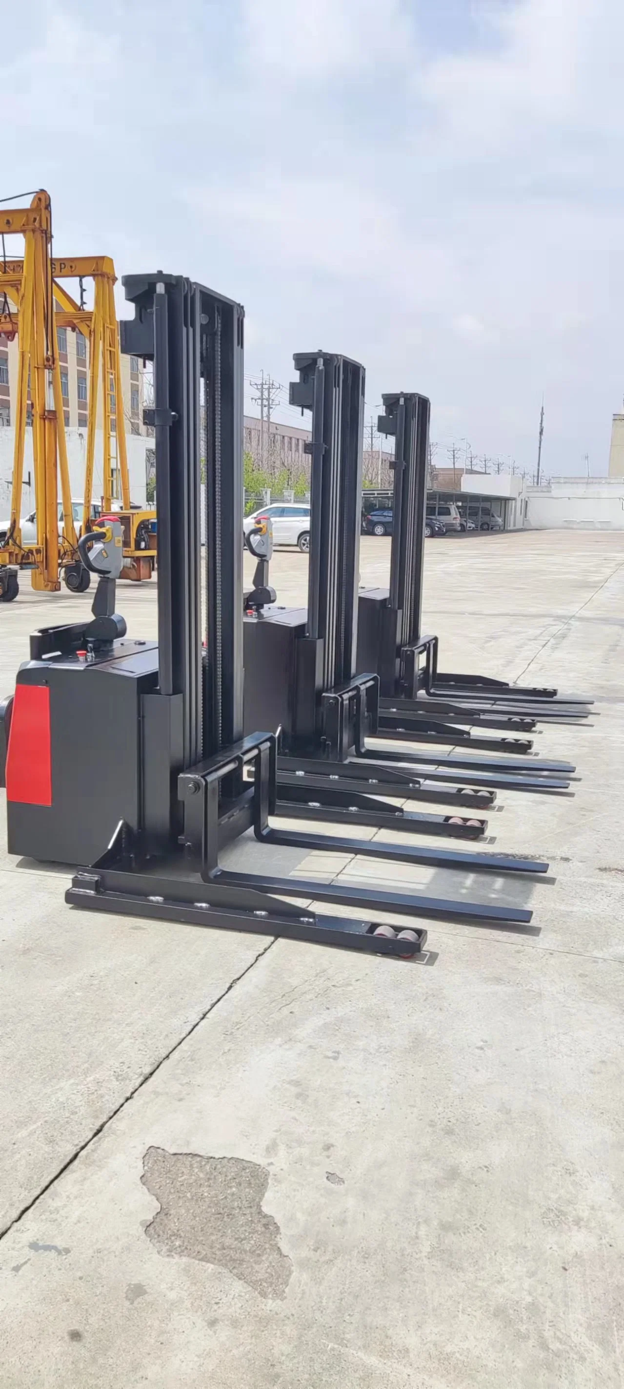 Electric Stacker Truck Walk-Behind Pallet Straddle with Paper Roll Clamp