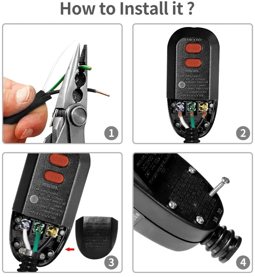 Nandao 15A Sicherheitsstecker US Standard-Ersatzstecker Leckageschutz Elektrischer Stecker Na15-3 Elektrischer Stecker Für Wohn-/Allgemeine Anwendungen