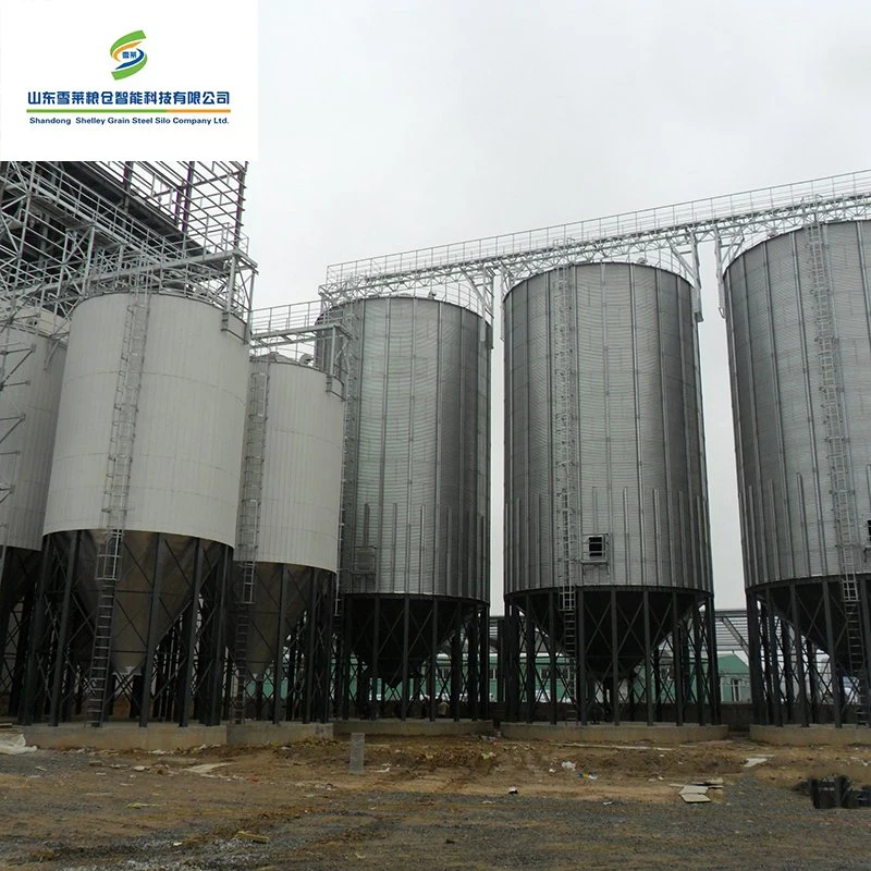 Acero galvanizado Silo 500ton 1000ton tolva de acero inferior Silo Grain Trigo maíz Silo de maíz