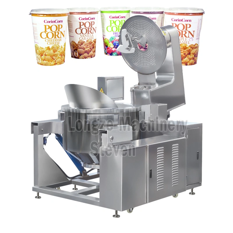 China Automatic Industrial Salt Flavoring Ball Mushroom Caramel Gas Pop Corn Commercial Popcorn Making Machine Manufacturer