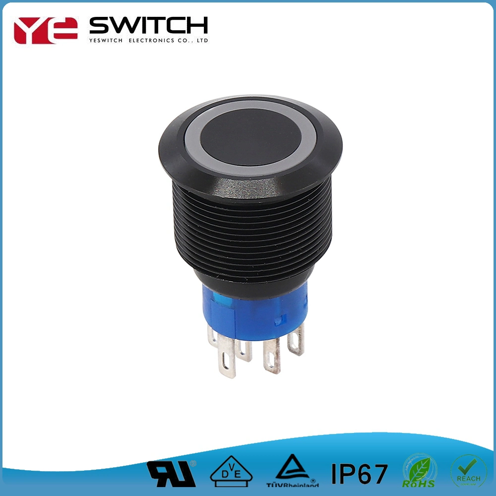 UL IP67 Waterproof Electronic LED Momentary Pushbutton Switch Locking Metal Pushbutton Switch
