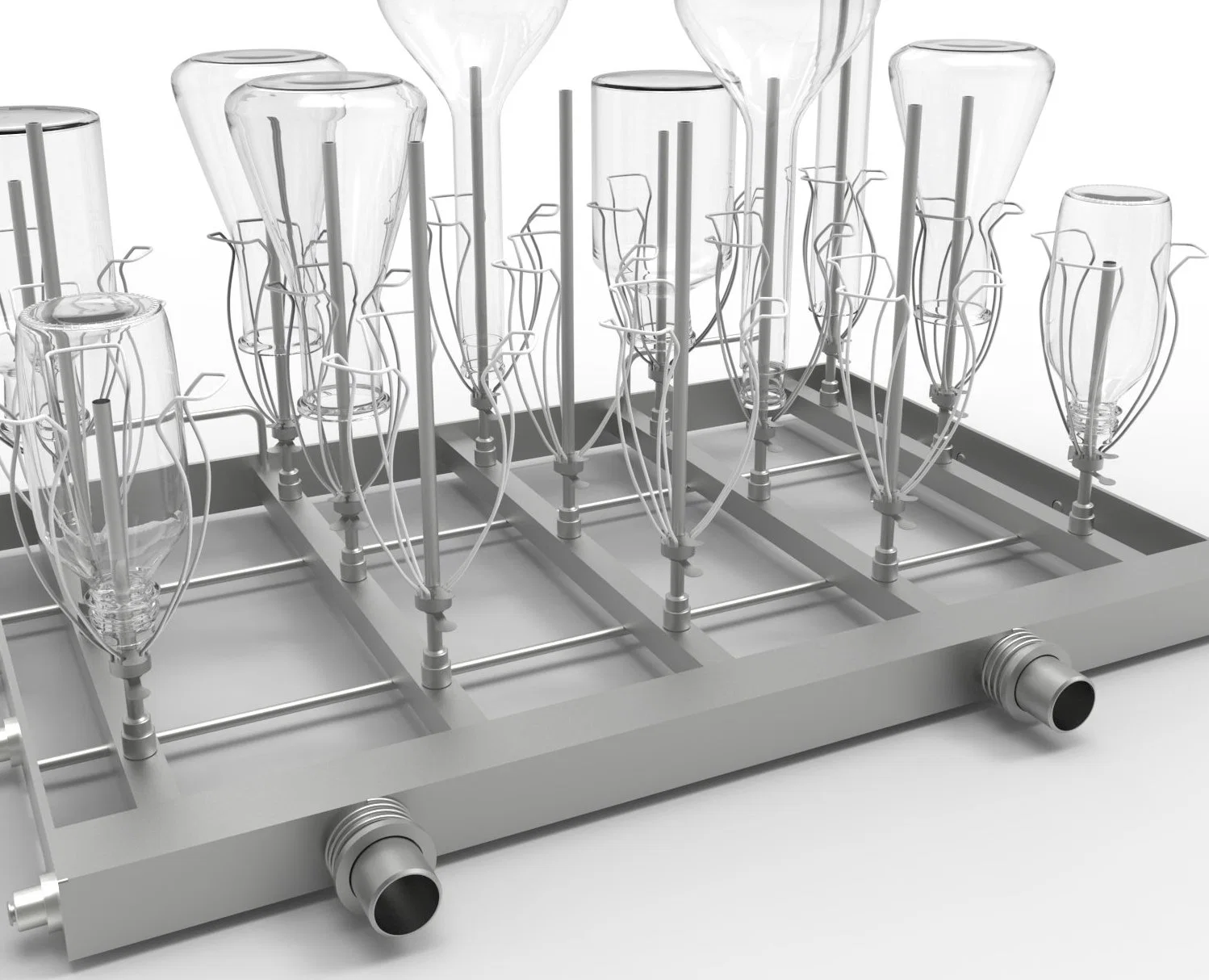 Módulo de la cesta de la jeringa para la limpieza de vidrio de laboratorio como matraces aforados Round-Bottomed Flat-Bottomed cubetas, cubetas, etc..