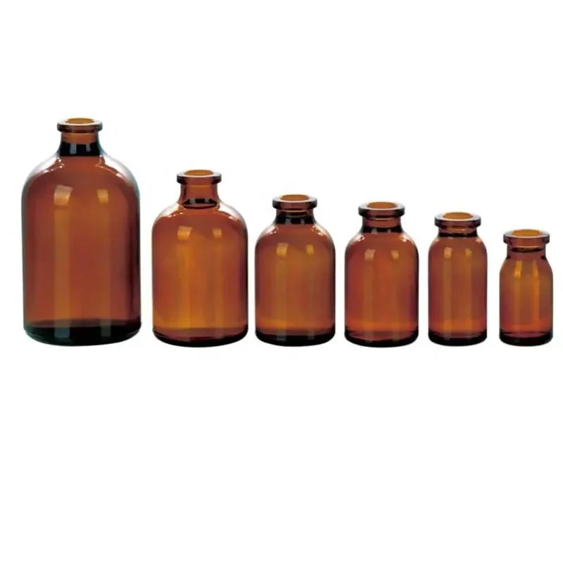 Pharmaceutical Mold Amber Glass Bottle 30ml with Rubber and Aluminum Cap