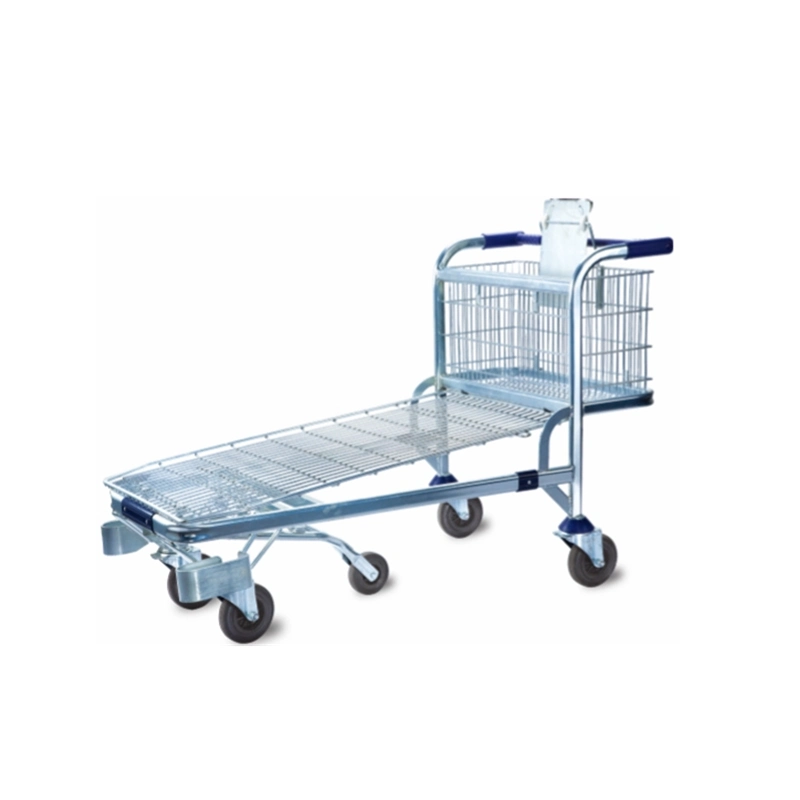 Promoción de bajo precio Galvanized Shopping Flat 5 Wheel Trolley