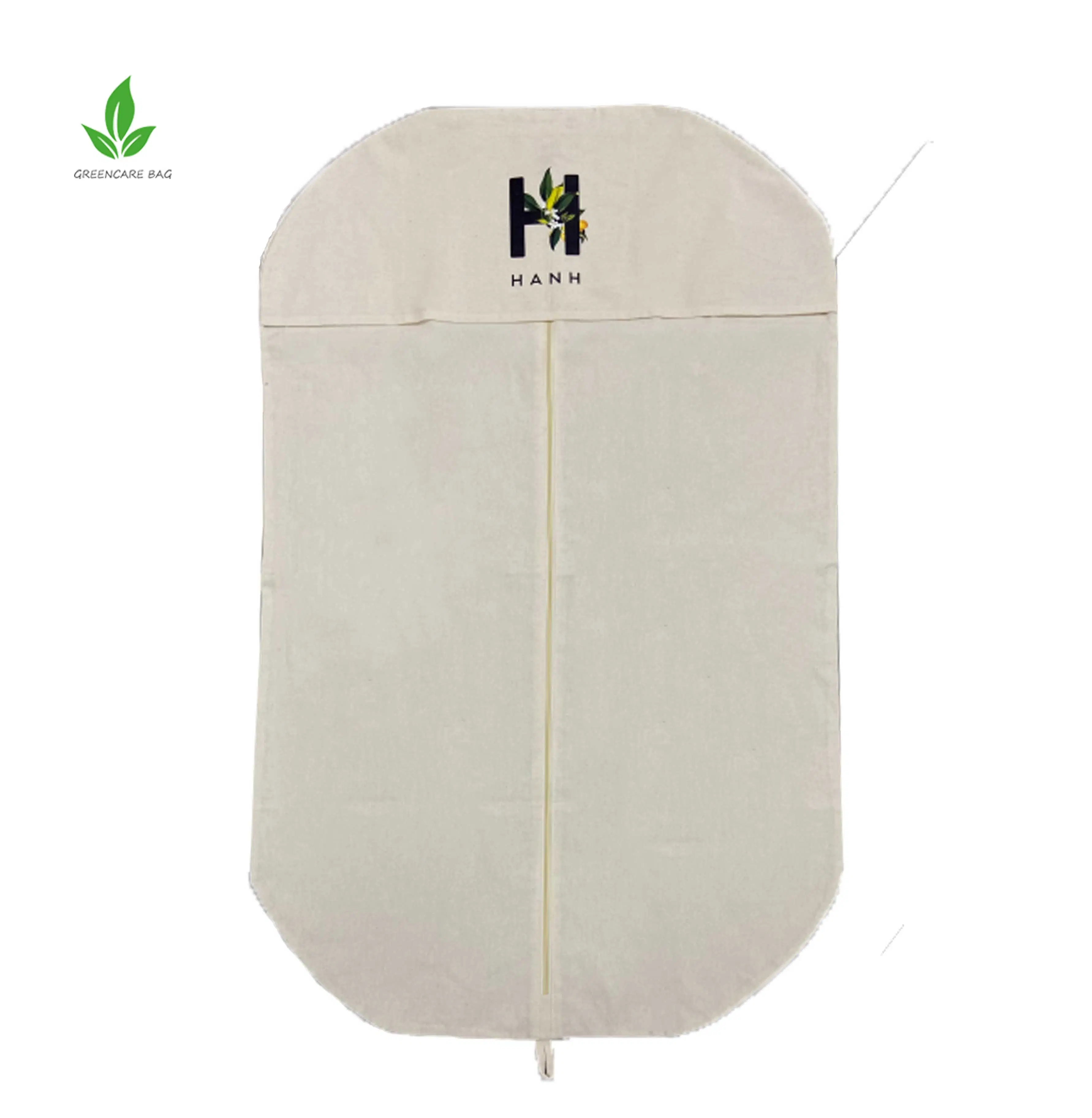 2023 New Fashion Personalized Custom Printed Suit Cover Wedding Dress Dustproof Linen Reusable Cotton Garment Bag