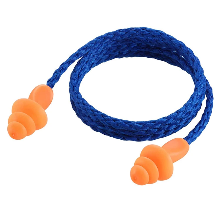 Silicone Noise Reusable Rubber Waterproof Hearing Protection Safety Earplugs