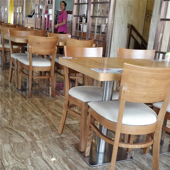 Mesa y silla de restaurante de madera para interiores comerciales (SP-CS337)