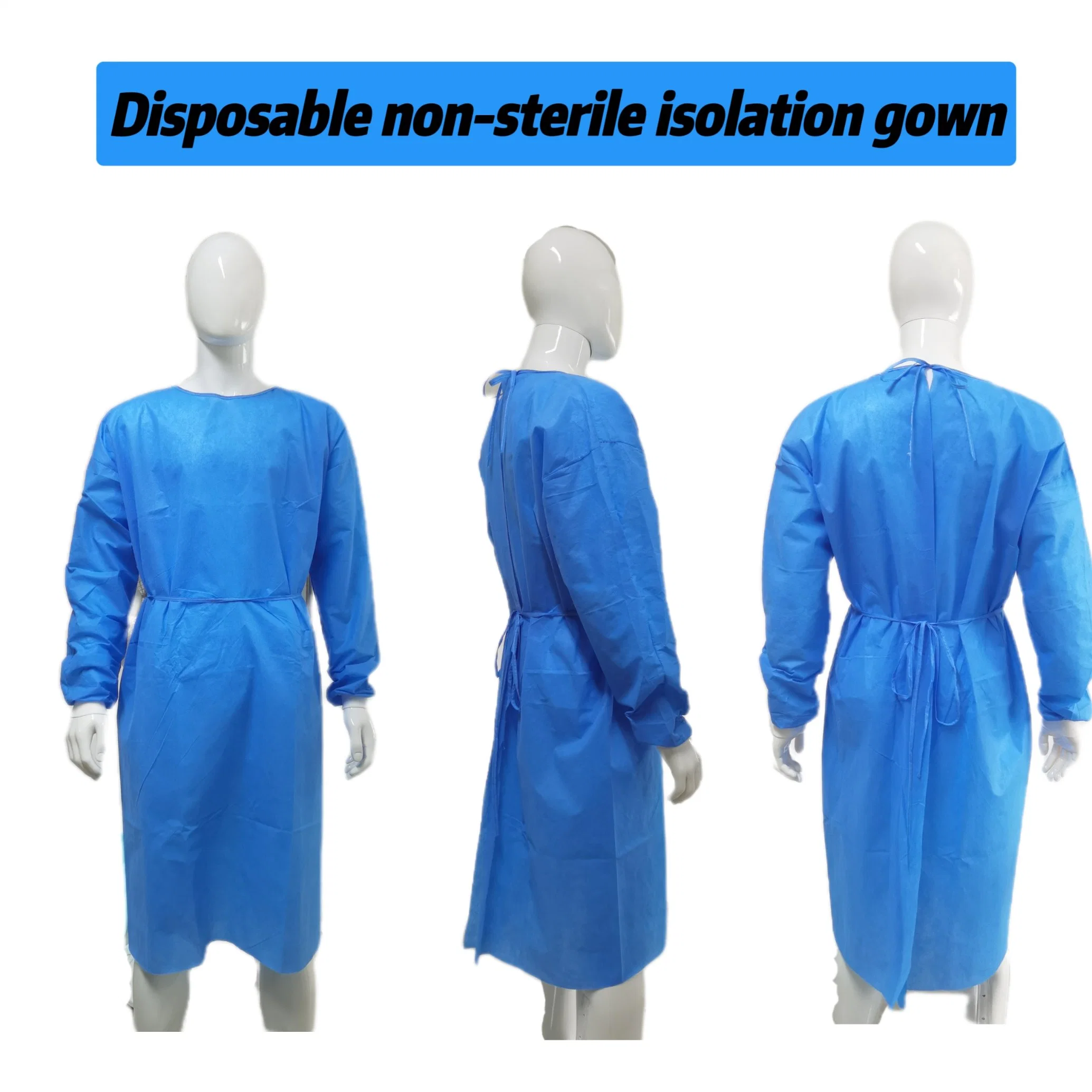 SMS Nonwoven Protective Clothing Breathable Waterproof Wholesale/Supplier Disposable Isolation Gown