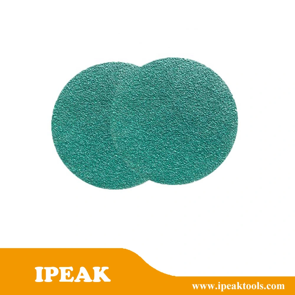 Free Sample 6inch 150mm 125mm Velcro Green Pet Film Zirconia Abrasive Emery Sand Disc Paper with Velcro for Power Tools