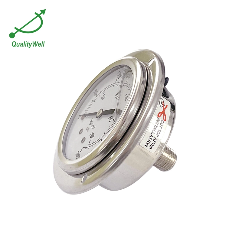 Bayonet Bezel Removable Ring Pressure Gauge All Stainless Steel Fillable Pressure Gauge