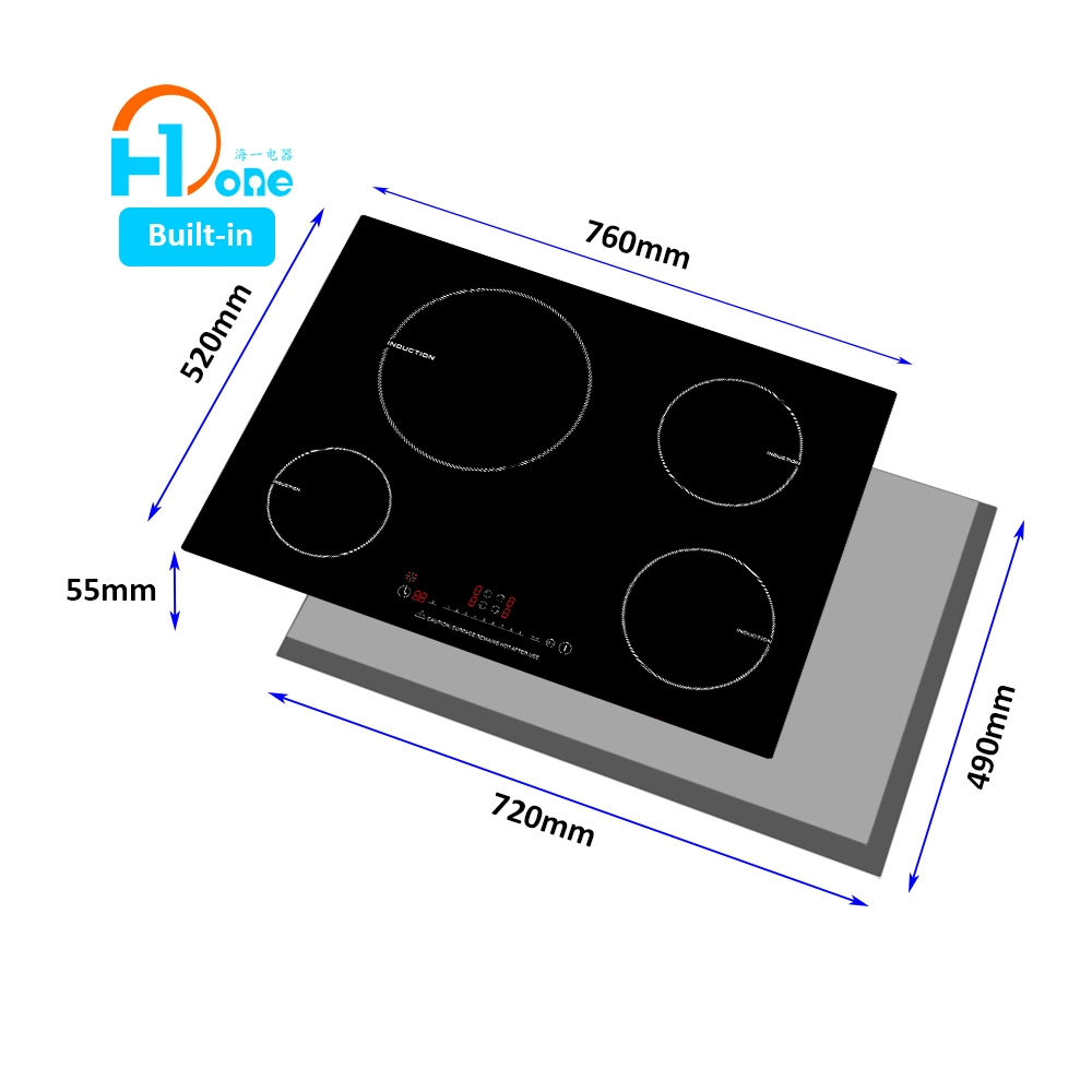 Contador 30" Inset Eletrodomésticos com 4 Elementos Cooktop de indução embutido