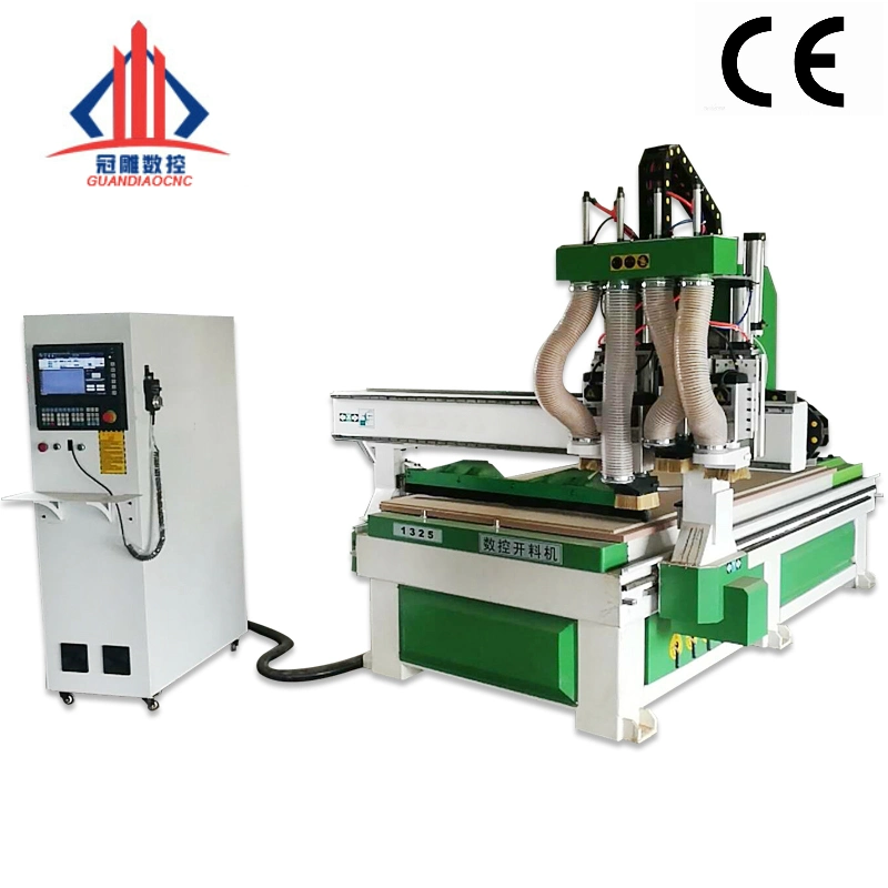 Wood MDF Furniture Chair Processing Making Equipment Atc Woodworking Drilling Cutting Engraving CNC Router Machine 1325 Auto Tool Change Aluminum PVC Acrylic