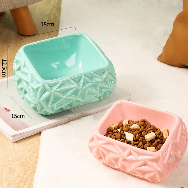 Bone Dry Dii Ceramic Pet Food & Water Sets, Perfect Feeding and Treat Storage Supplies for Dogs and Cats, Fashion Design Pet Plate, Dog Feeding Station Bowl