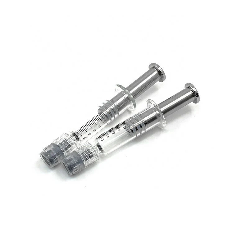 Disposable Polychromatic Metal Push Rods Metal Glass Syringes