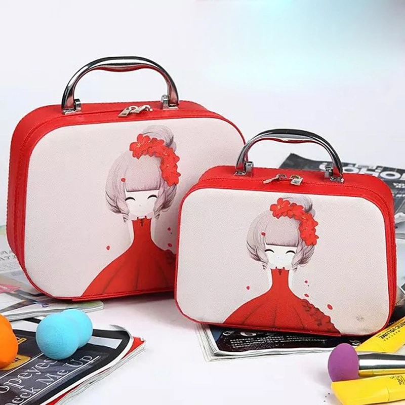 Cute Pattern Large-Capacity Cosmetic Bag Custom Portable Travel Cosmetic Case Storage Box