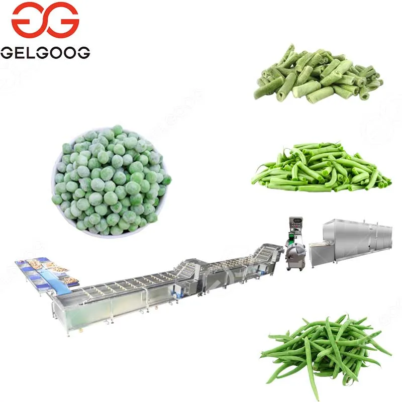 IQF Tunnel Food Freezer Tunnel Deep Freezer IQF Machine Frozen Food Chiller Frozen Green Beans Vegetables Processing Machine