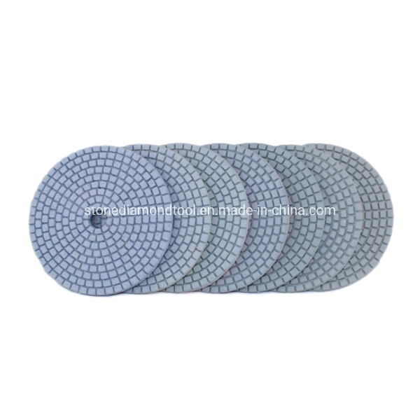 100mm 4 Inch Stone Flexible Pane Resin White Wet Polishing Pads