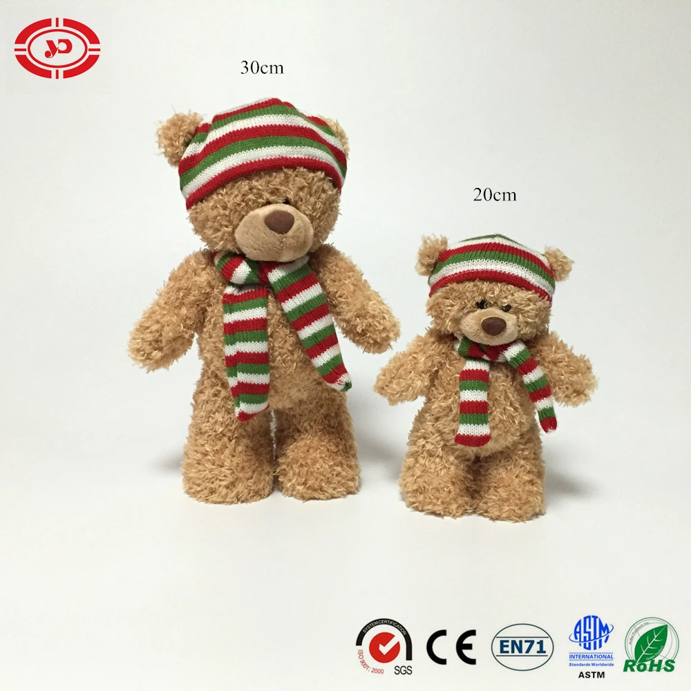 Standing Fluffy Plush Soft Stuffed PP Cotton Scarf Teddy Bear