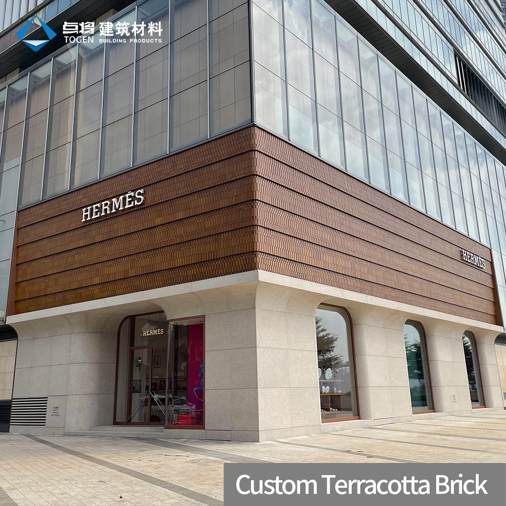 Togen Terracotta Tile for Luxury Stores Exterior Wall Glazed Brick Building Material Facade