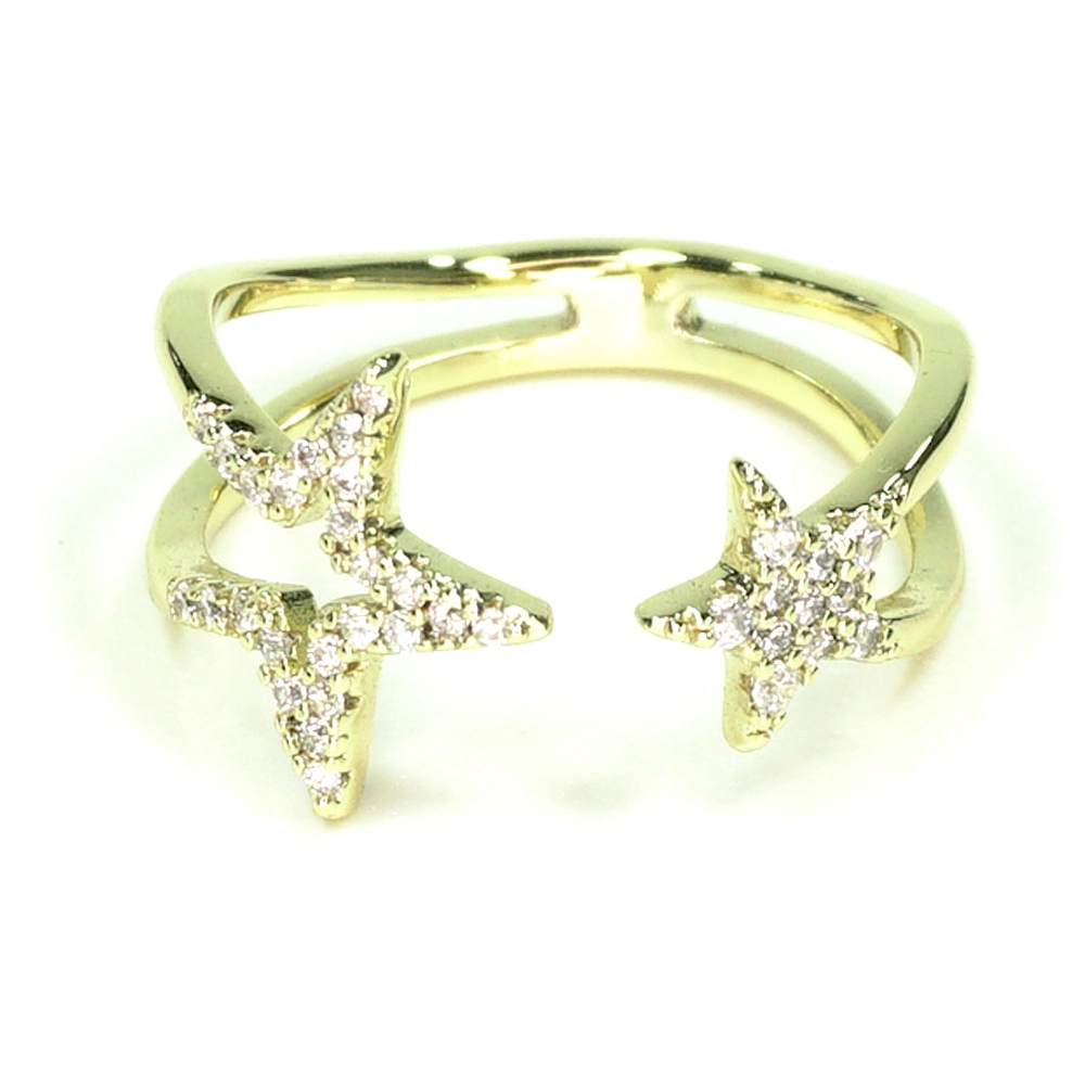 Design Simple Rhodium Plated Fashion Sterling Silver Jewelry Moissanite Star Ring Wholesale