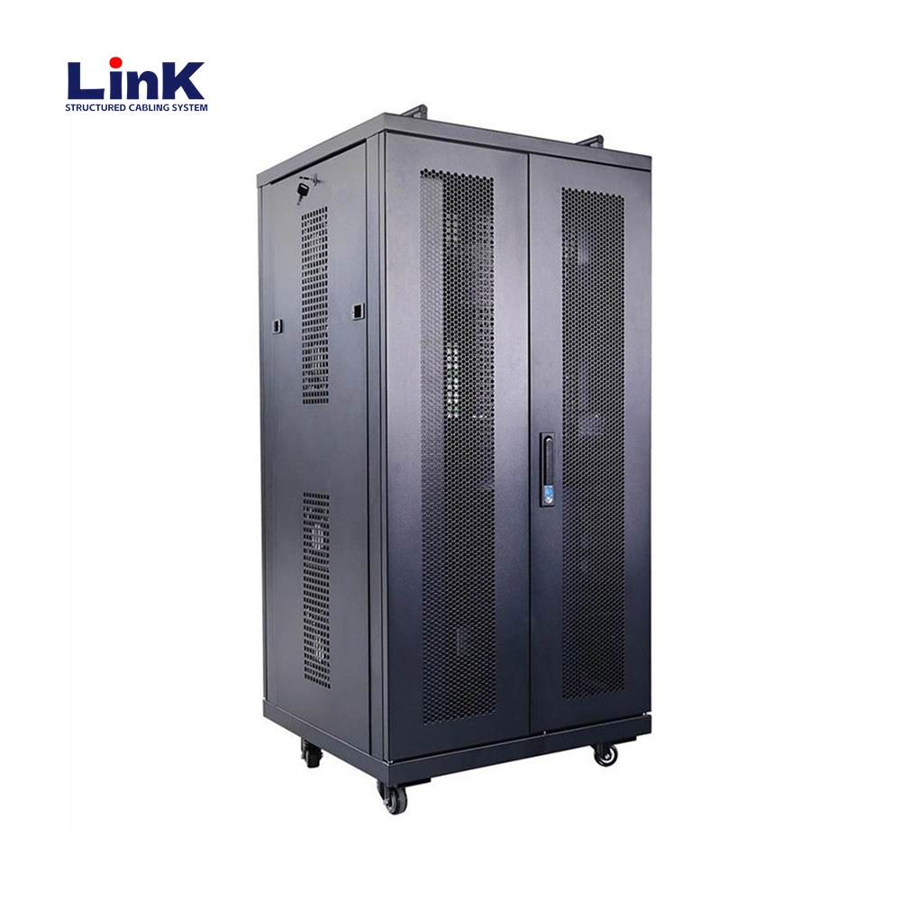 19" Network Data Center Cabinet Floor Standing Server Rack with Adjustable Wheels