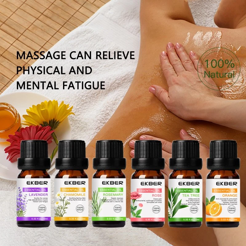 Organic 100% Pure Therapeutic Grade Essential Oil Set Body Massage Fragrance Diffuser Oil 6pack/Set Aromatherapy Essential Oils