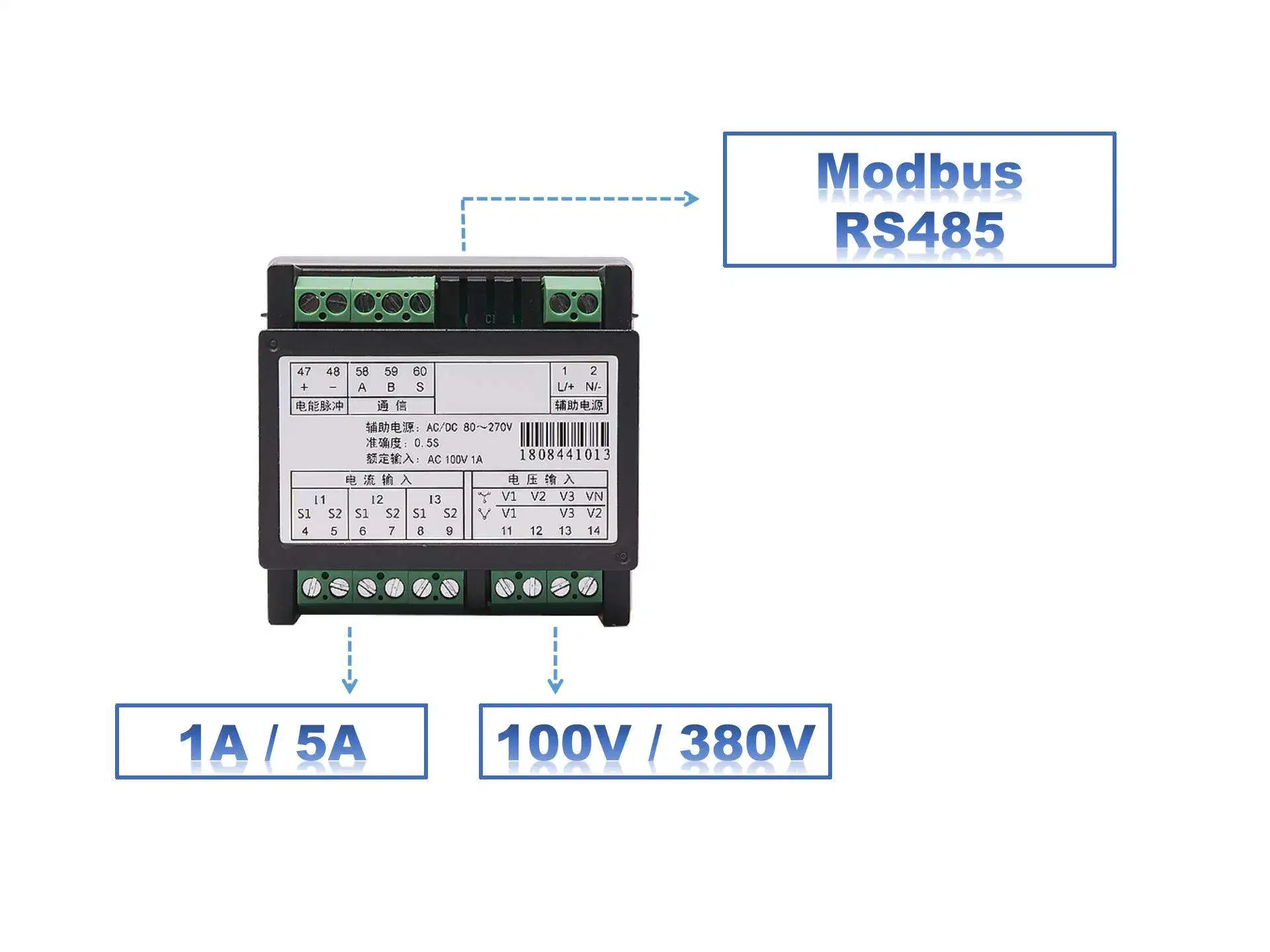 72*72mm LCD Panel Single Phase 1/5A Input Current Measuring AC Digital Mini Ammeter Current Meter Digital LCD Ampere Panel Meter