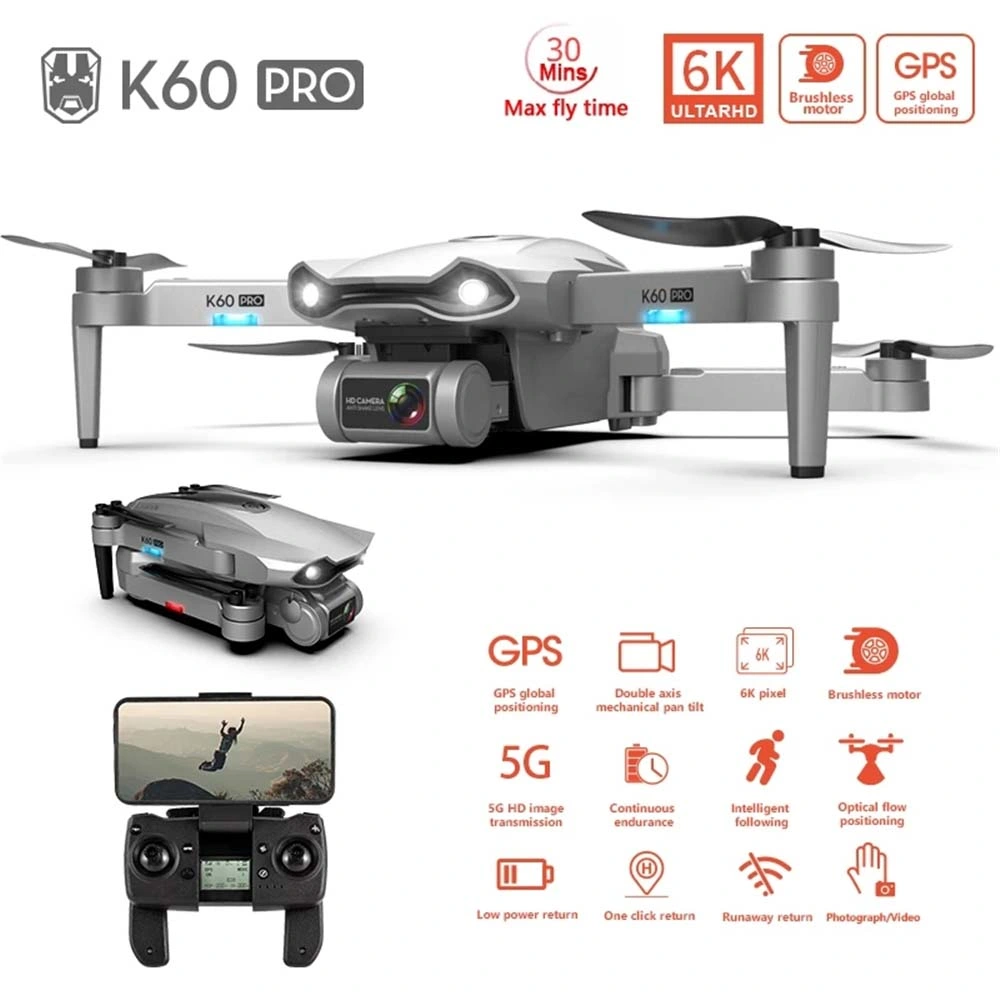 6K PRO Mini Drone K60 HD Cámara WiFi presión de aire Quadcopter plegable de altitudes de mantenimiento