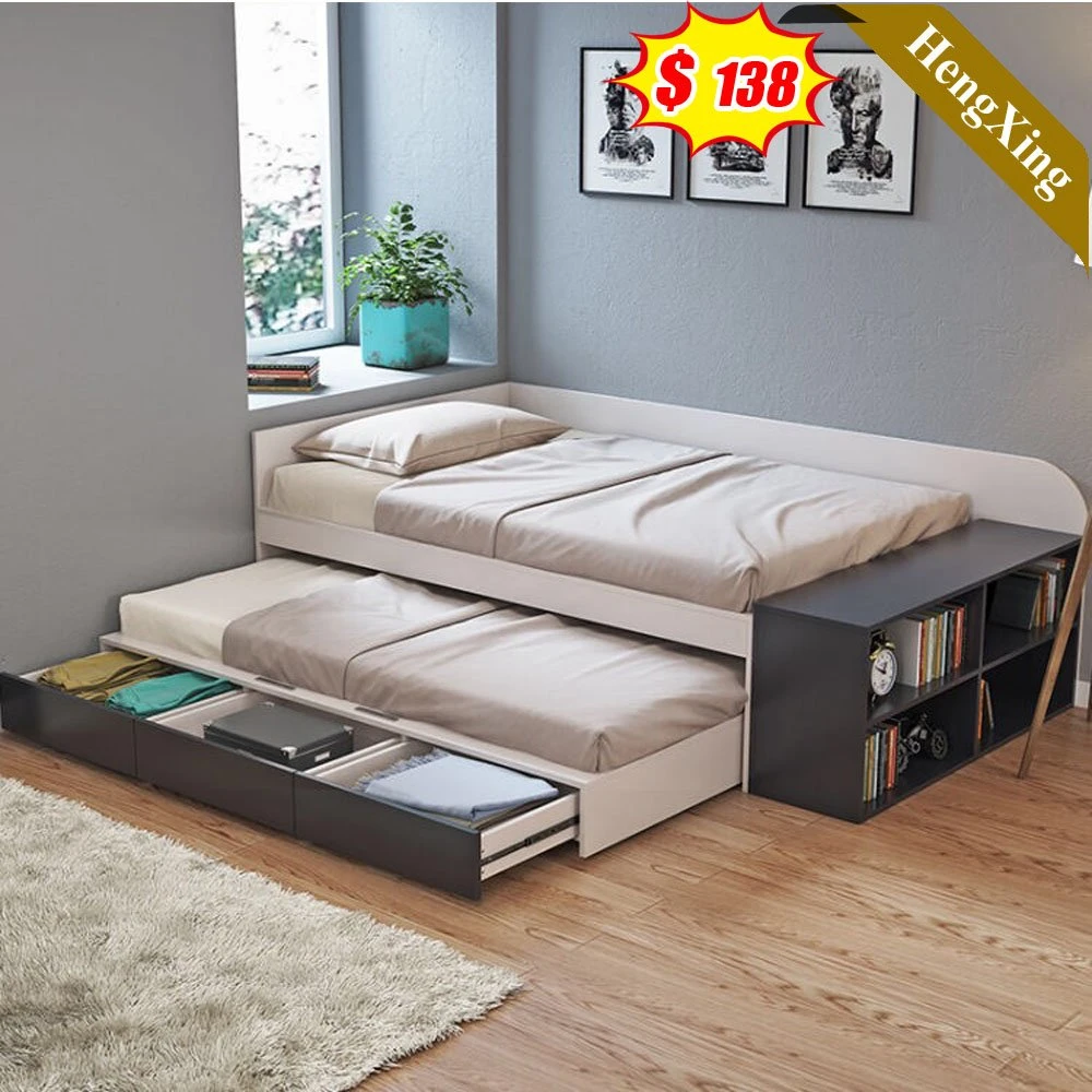 Factory Made Home Bedroom Furniture Massage Double Bed Wooden King Queen Size Bed Wall Storage Box Bed (HX-8ND9536)