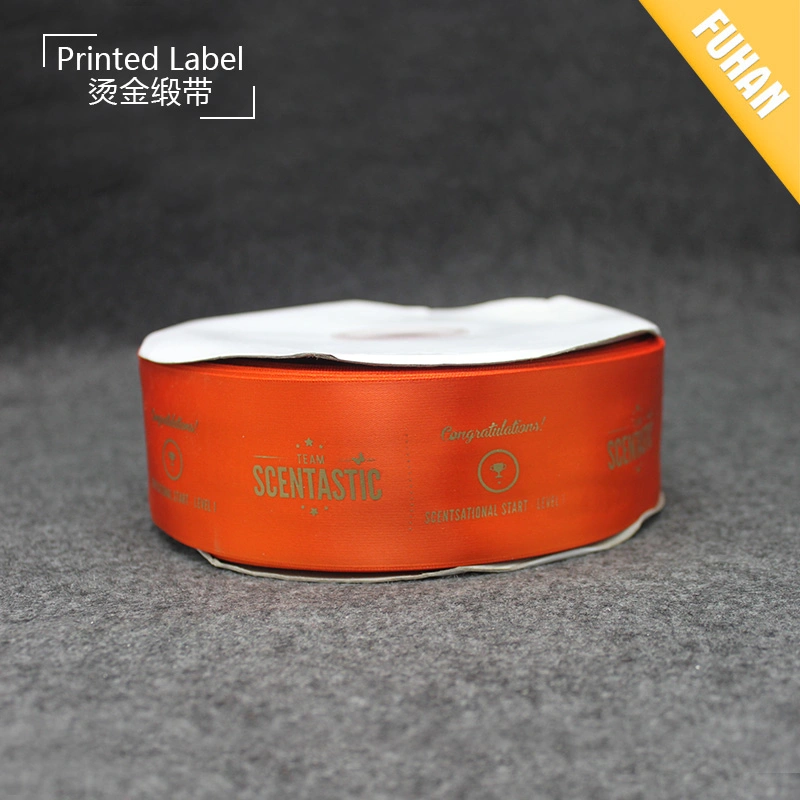 Customized Colorful Hot Stamp Printed Satin Ribbon