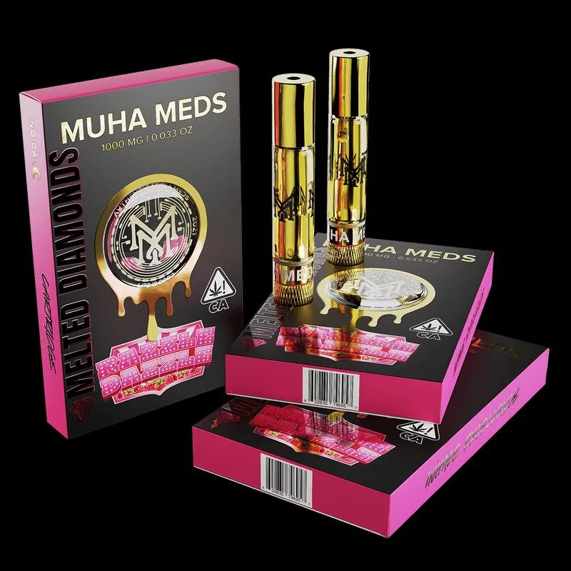 Muha Meds Carts resina viva 510 hilos VAPE cartuchos vacíos Envasado de aceite grueso atomizadores 1,0ml Carro de cera DAB tanque de vidrio Bobina cerámica