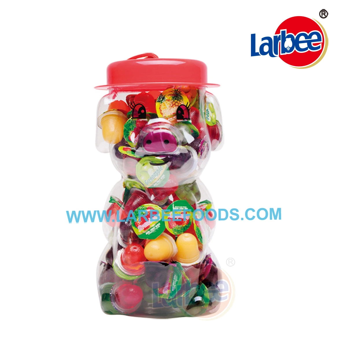 Premium Snack 16,5g Mini jalea de frutas en la jarra de cerdo Larbee Factory