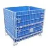 Industrial Galvanized Stackable Collapsible Steel Pet Preform Storage Wire Mesh Foldable Cage with PP Sheet