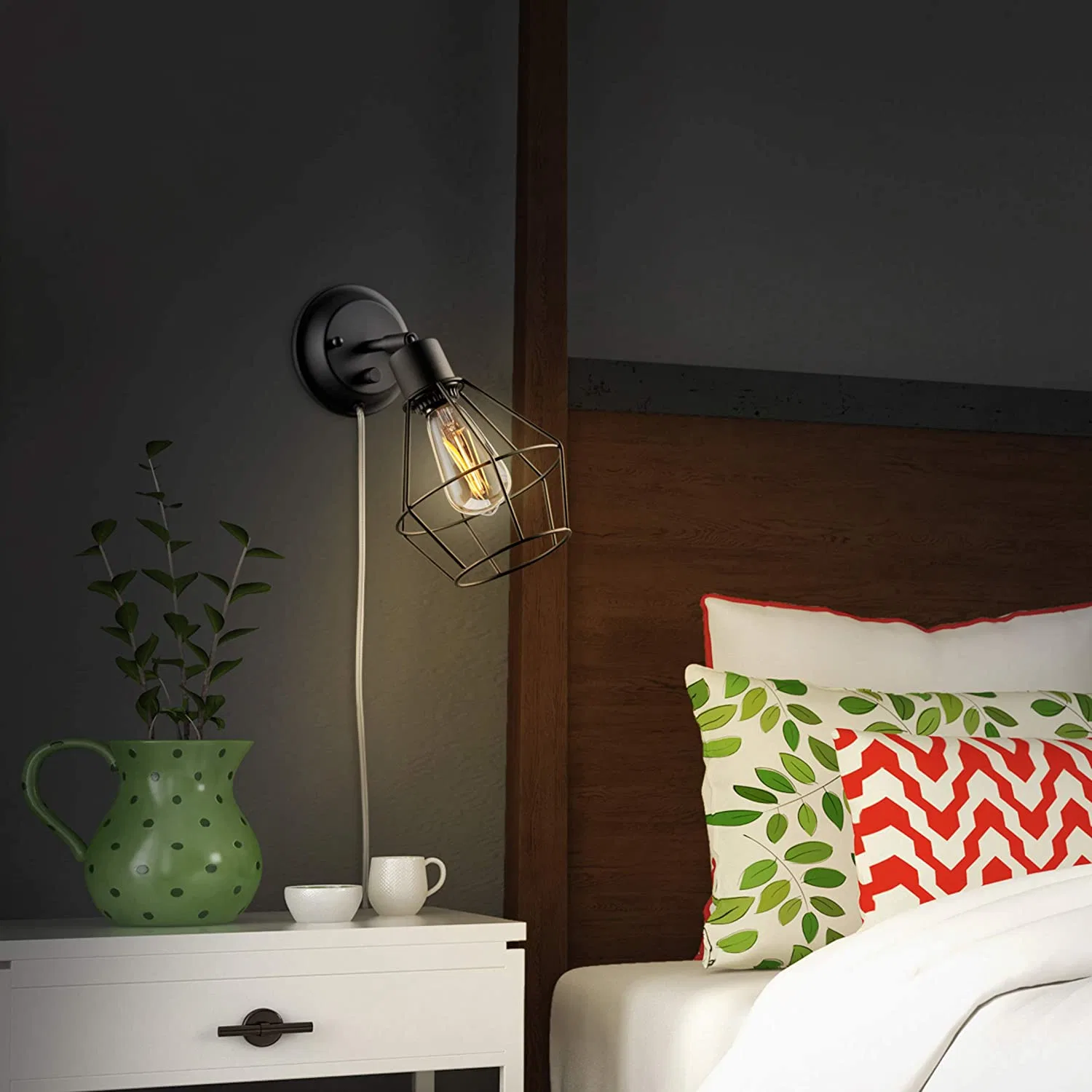 New Style Bedroom E27 Antique Hotel Lamps Iron Black Indoor Vintage Classic Decorative Wall Lamp