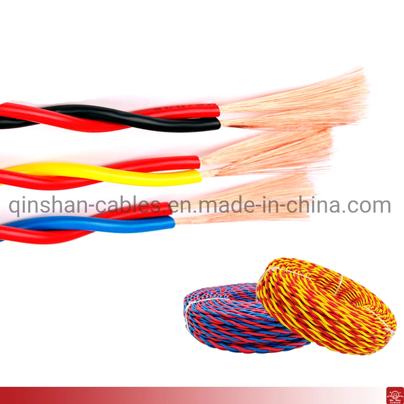 Fire Resistant PVC Insulation 2core Twist Wire 0.5mm 0.75mm 1.0mm 1.5mm 2.5mm 4.0mm Copper Electric Cable with Malaysia Ms Standard Sirim Certificate