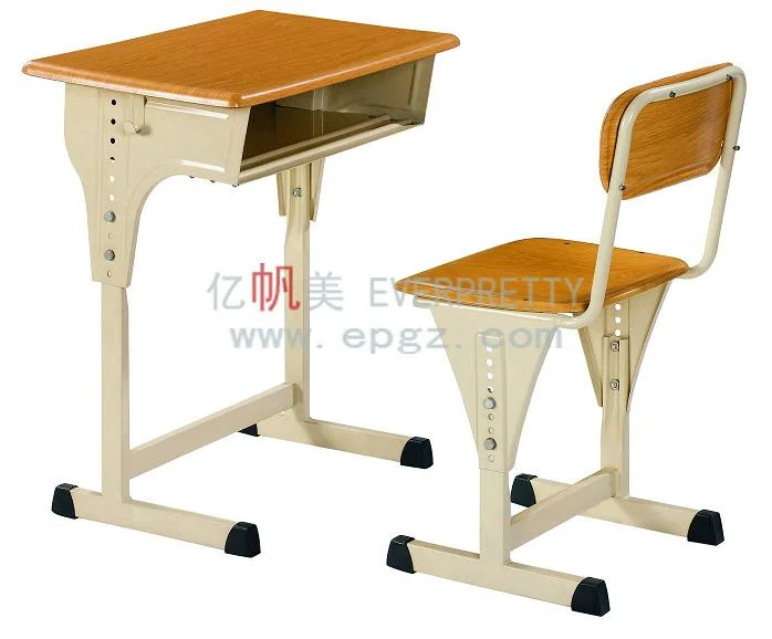 Classic High-Quality School Classroom Furniture Adjustable Desk and Chair for One Person