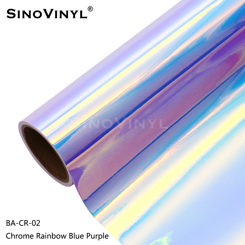 SINOVINYL إعلان ملصق المواد الشعار رسائل لون قوس قزح فيلم كروم لفائف فينيل ذاتية اللصق لرسومات مركبة ذاتية التصميم