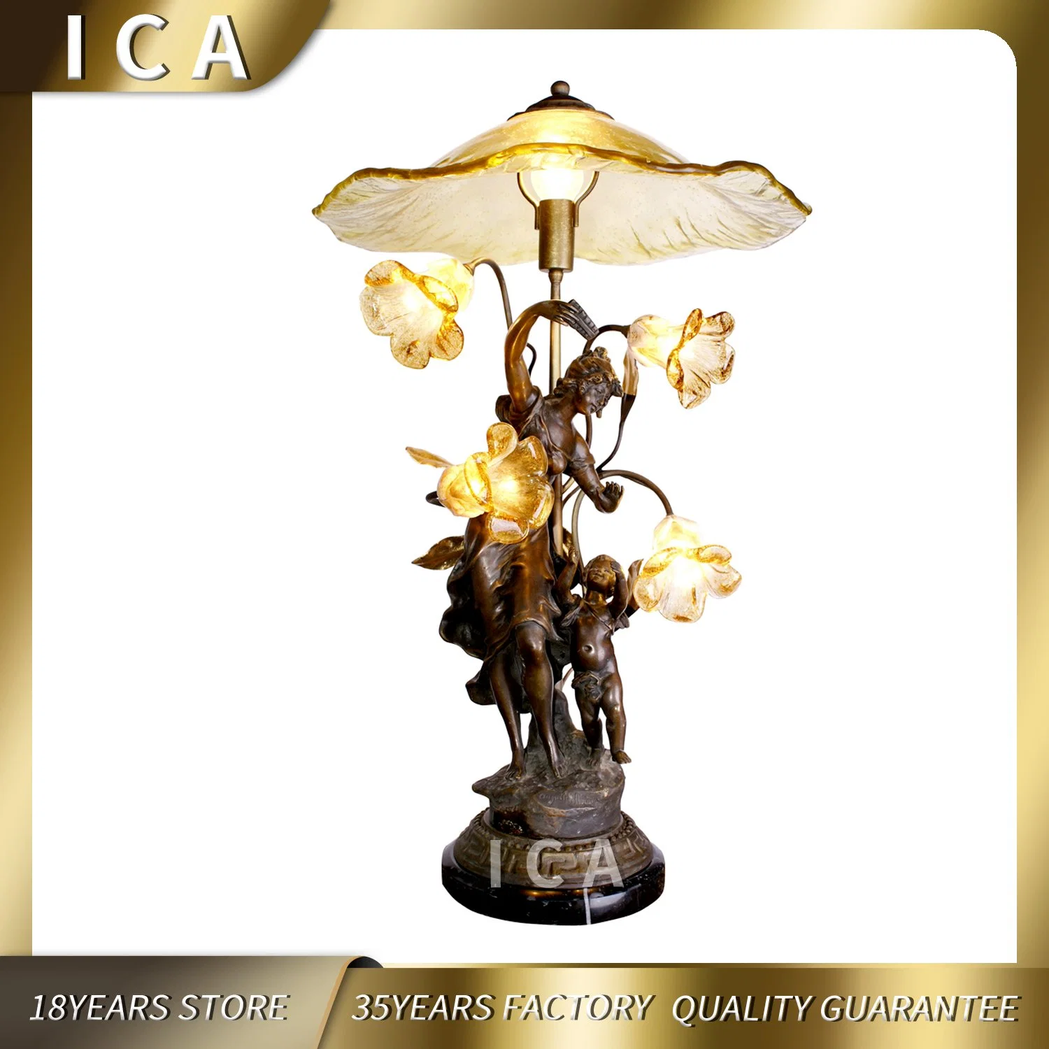 Bronze Mix Gold Color with Lady Statue Floor Lamp