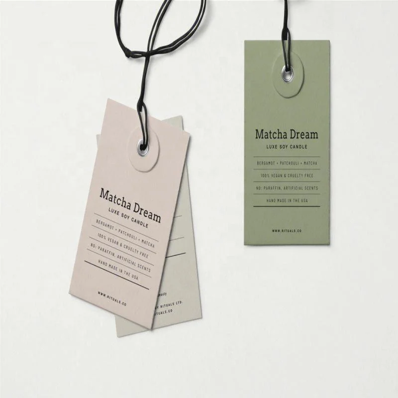 Custom Rectangular Round Square Clothing Gift Product Hangtag Tags Hangtags Hanging Card