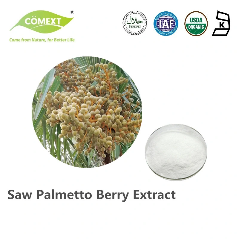 Comext High quality/High cost performance  Pure Serenoa Repens 20: 1 Fatty Acid Saw Palmetto Extract Powder